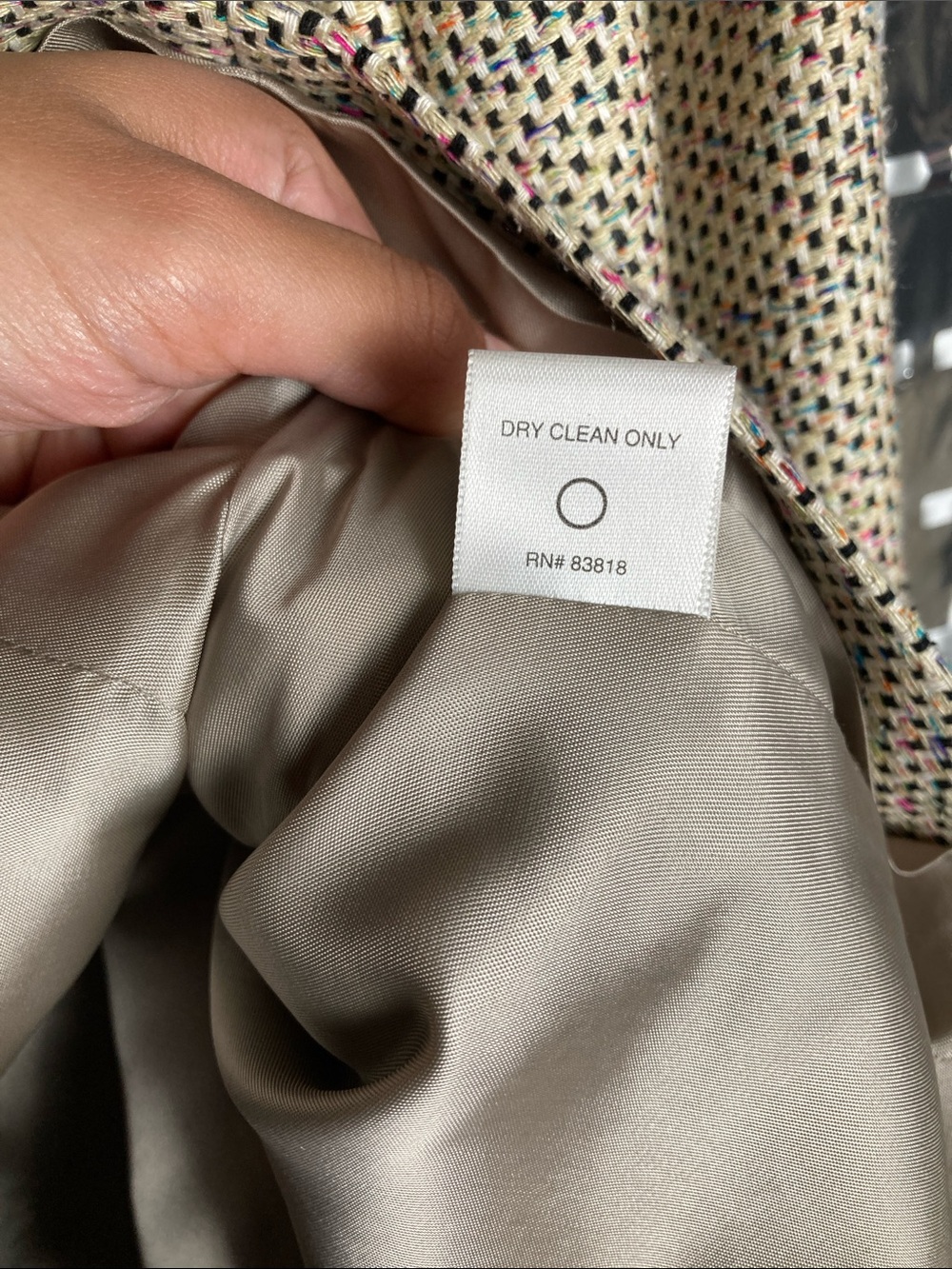 Austin Reed Neutral Beige Tweed Button Jacket - Picture 3 of 4